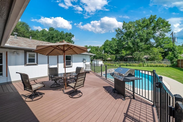1209 Redbud Dr, Arlington, TX 76012 - wooden terrace with outdoor dining area and view of scattered trees