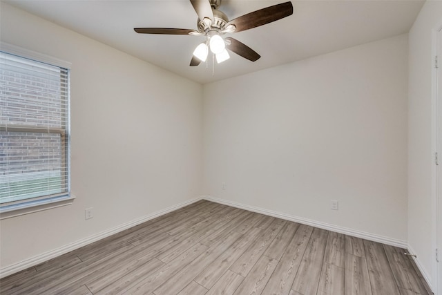 6100 Fall Creek Ln, Fort Worth, TX 76123 - unfurnished room with light wood-style floors, ceiling fan, and baseboards