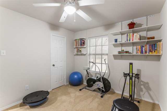 12701 Seagull Way, Frisco, TX 75036 - exercise area with baseboards, ceiling fan, and carpet