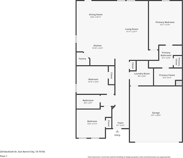 234 Backlash Dr, Gun Barrel City, TX 75156 - floor plan / room layout
