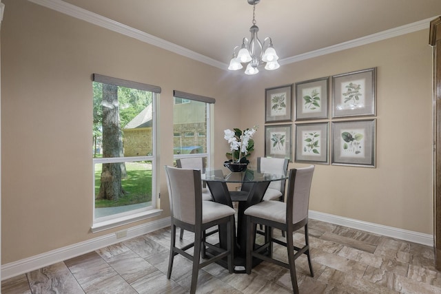 18 Oxford Way, Allen, TX 75002 - dining space featuring baseboards, a chandelier, and crown molding