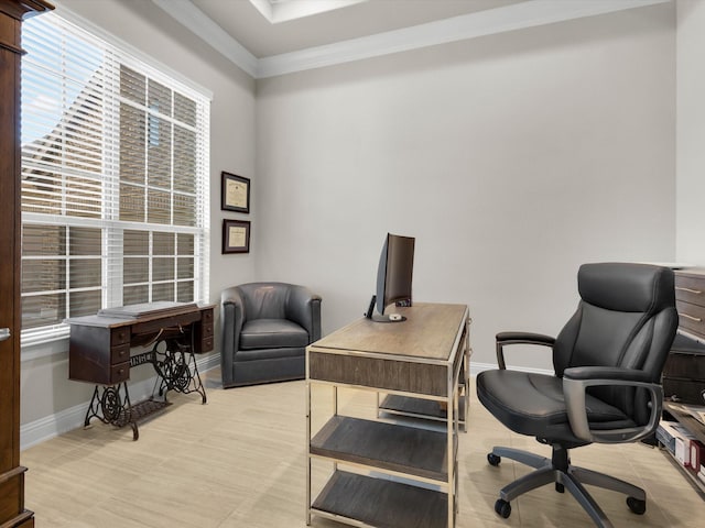 318 Arcadia Way, Rockwall, TX 75087 - office space with baseboards and crown molding