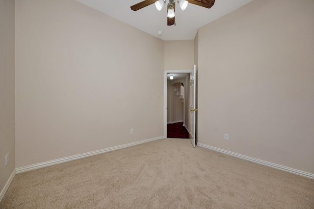 8256 Bridge St, North Richland Hills, TX 76180 - unfurnished room with light carpet, ceiling fan, and baseboards