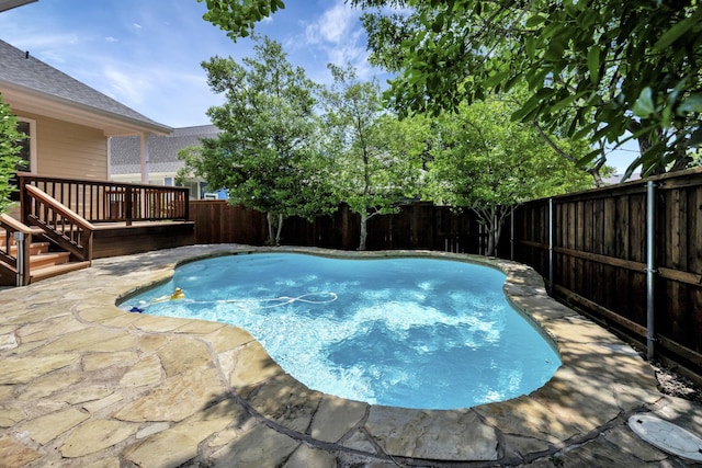 8256 Bridge St, North Richland Hills, TX 76180 - view of pool with a fenced backyard, a patio area, and a deck