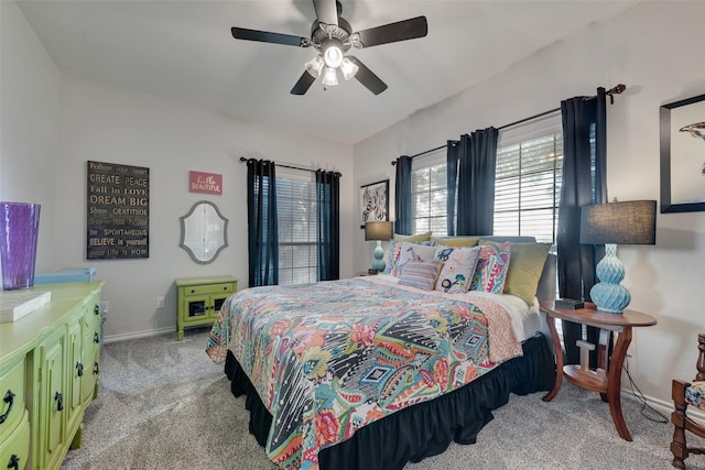 7709 Westwind Dr, Fort Worth, TX 76179 - bedroom featuring light colored carpet, baseboards, and a ceiling fan
