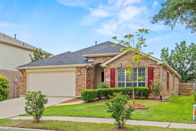 332 Butternut Dr, Fate, TX 75087 - view of front of property with an attached garage, driveway, brick siding, and a shingled roof