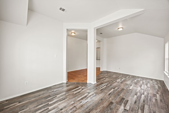 332 Butternut Dr, Fate, TX 75087 - unfurnished living room featuring wood finished floors, vaulted ceiling, and baseboards