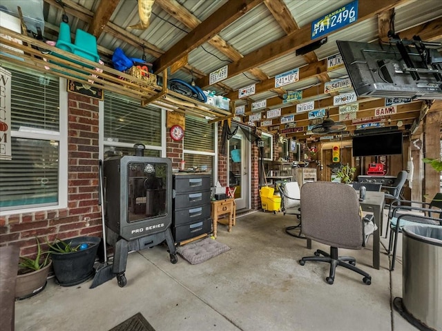 7409 Harbor Dr, Rowlett, TX 75088 - office area with unfinished concrete floors