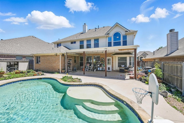 9829 Crawford Farms Dr, Fort Worth, TX 76244 - view of pool with a fenced backyard and a patio area