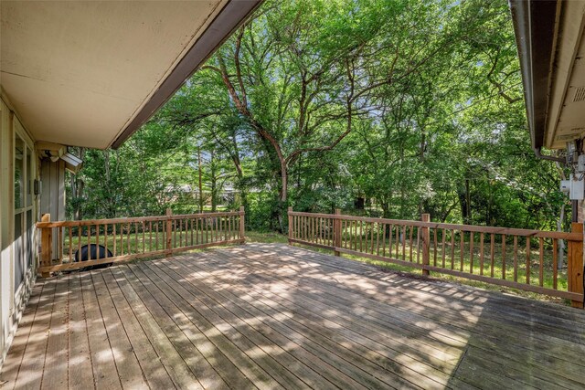 5518 Oak Branch Dr, Arlington, TX 76016 - deck featuring view of wooded area