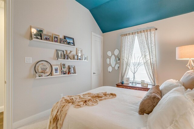 6309 Willow Ridge Trl, Flower Mound, TX 76226 - carpeted bedroom with lofted ceiling and baseboards