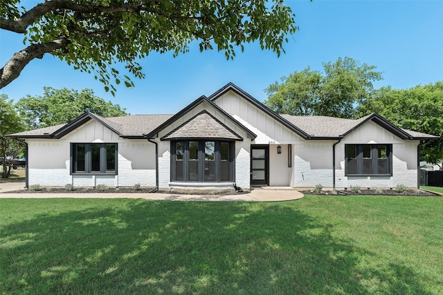 800 Shady Ln N, Keller, TX 76248 - modern inspired farmhouse featuring board and batten siding, a front lawn, brick siding, and roof with shingles