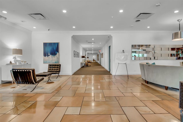 3883 Turtle Creek Blvd Unit 204, Dallas, TX 75219 - community lobby featuring ornamental molding and recessed lighting