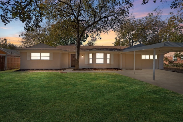1409 Milner Rd, Irving, TX 75061 - ranch-style home with an attached carport, driveway, and brick siding