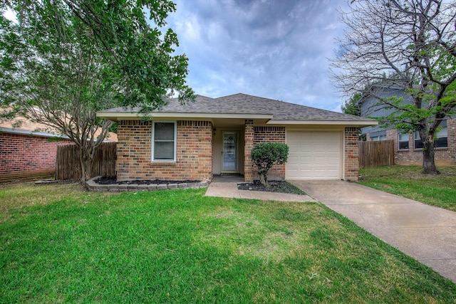 6729 Windwillow Dr, Fort Worth, TX 76137 - single story home featuring concrete driveway, brick siding, a garage, and a shingled roof