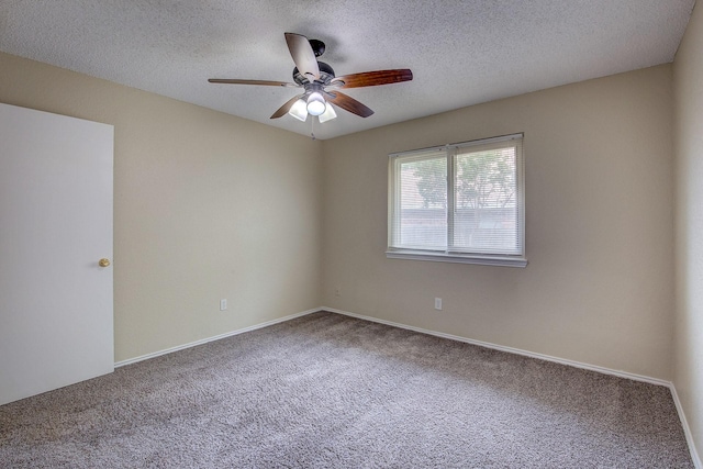 6729 Windwillow Dr, Fort Worth, TX 76137 - spare room with carpet, a ceiling fan, a textured ceiling, and baseboards
