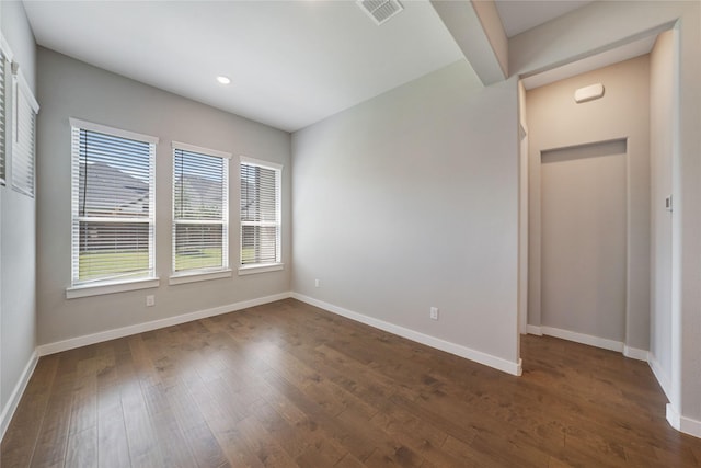 3493 Hollow Pine Dr, Frisco, TX 75033 - spare room with dark wood finished floors, baseboards, and recessed lighting