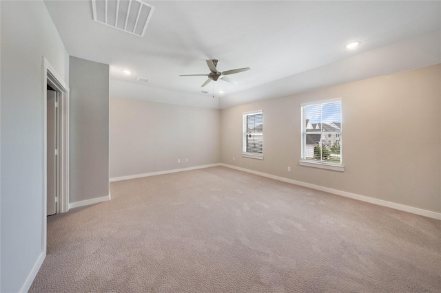 3493 Hollow Pine Dr, Frisco, TX 75033 - empty room with ceiling fan, light carpet, baseboards, and recessed lighting
