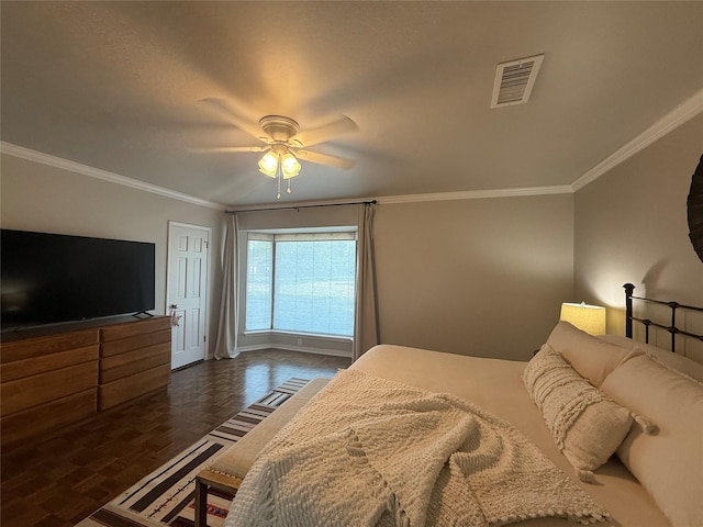3417 Danbury Dr, Amarillo, TX 79109 - bedroom featuring ornamental molding, baseboards, and ceiling fan