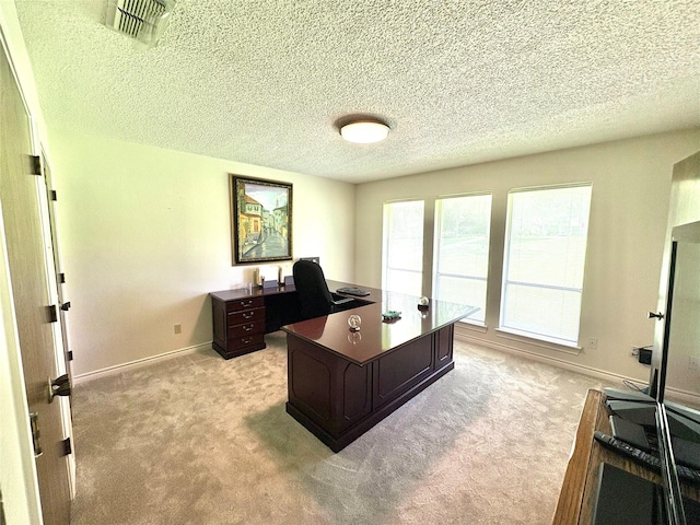 1107 Rock Springs Rd, Duncanville, TX 75137 - office area featuring light carpet and a textured ceiling