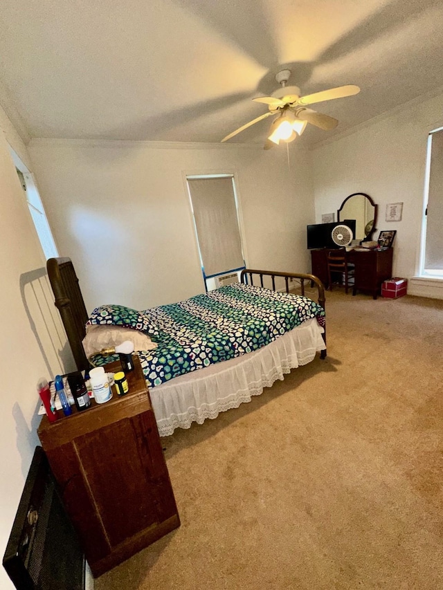 618 W Chestnut St, Denison, TX 75020 - bedroom featuring carpet and ceiling fan