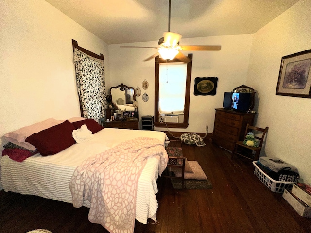 618 W Chestnut St, Denison, TX 75020 - bedroom featuring hardwood / wood-style flooring, ceiling fan, and cooling unit