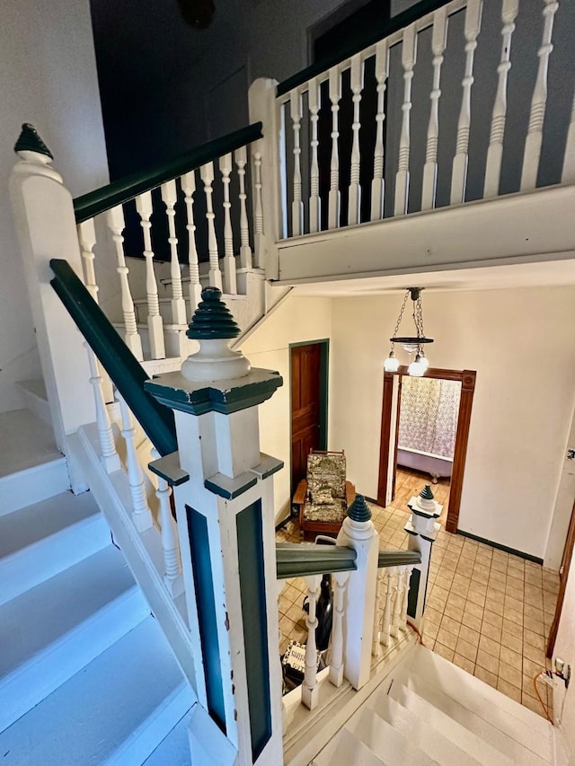 618 W Chestnut St, Denison, TX 75020 - staircase with tile patterned floors
