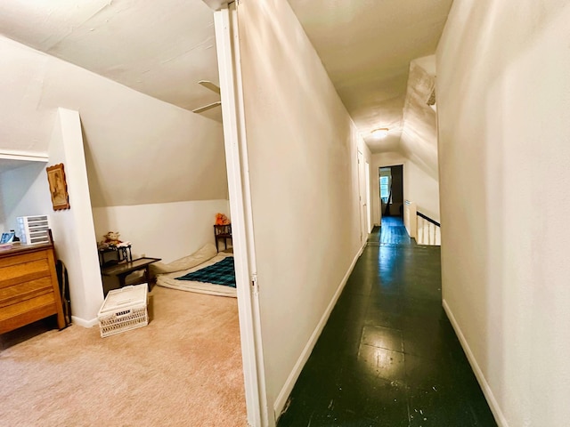 618 W Chestnut St, Denison, TX 75020 - hall featuring an upstairs landing, baseboards, and lofted ceiling