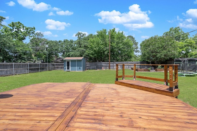 1807 Roosevelt Ct, Pantego, TX 76013 - wooden deck with a trampoline
