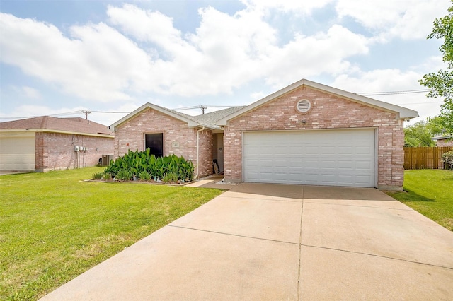 412 Hanover St, Burleson, TX 76028 - ranch-style house featuring brick siding, driveway, a garage, and cooling unit