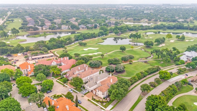 5528 Gleneagles Dr, Plano, TX 75093 - aerial view of residential area with a nearby body of water and a golf club