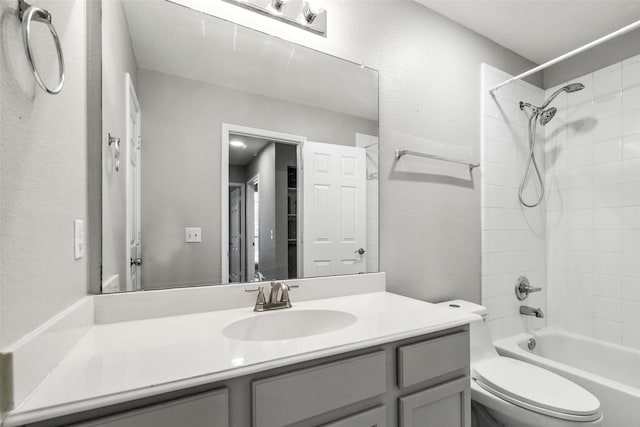 5409 Highlands Dr, Mckinney, TX 75070 - full bathroom with vanity, toilet, and bathing tub / shower combination