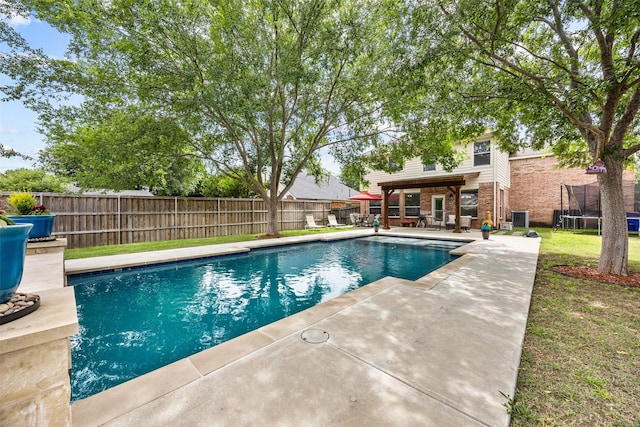 60 Misty Mesa Trl, Mansfield, TX 76063 - view of pool featuring a trampoline and a patio area