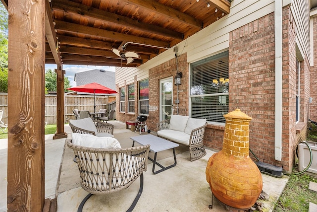 60 Misty Mesa Trl, Mansfield, TX 76063 - view of patio / terrace featuring an outdoor hangout area and outdoor dining area