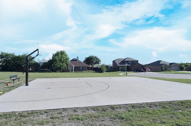 122 Buffalo Ridge Dr, Newark, TX 76071 - view of sport court with community basketball court, a lawn, and a residential view