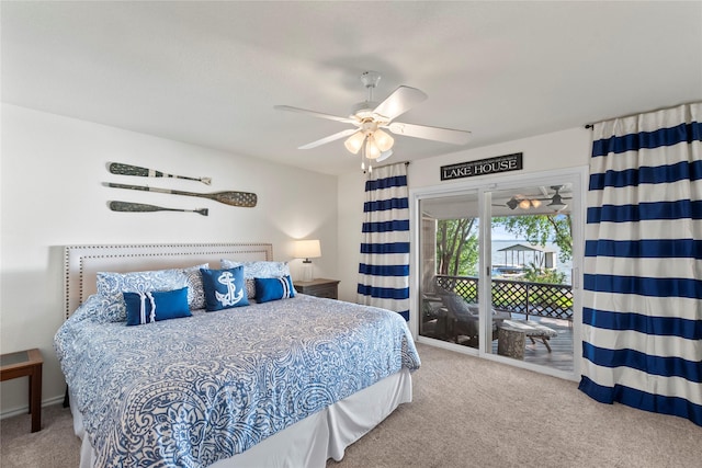 431 Jib Dr, Gun Barrel City, TX 75156 - bedroom featuring carpet, access to outside, and a ceiling fan
