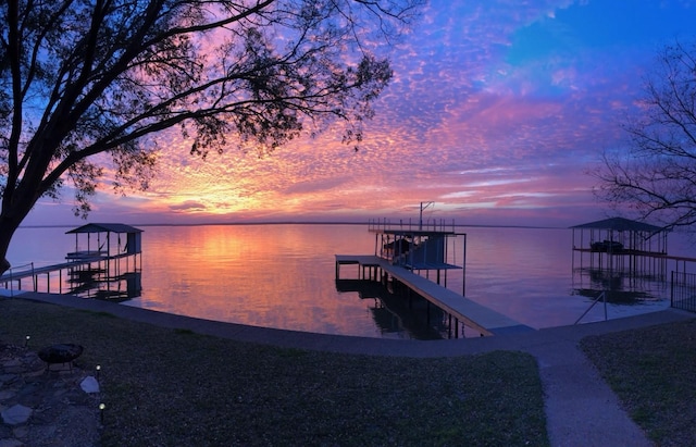 431 Jib Dr, Gun Barrel City, TX 75156 - dock featuring boat lift and a water view