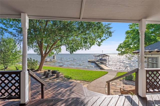 431 Jib Dr, Gun Barrel City, TX 75156 - wooden deck with a water view