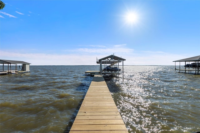 431 Jib Dr, Gun Barrel City, TX 75156 - dock area with boat lift and a water view