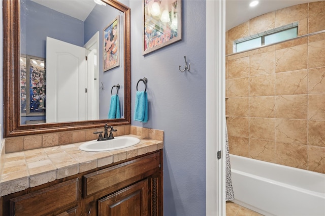 1447 Cimarron Trl, Hurst, TX 76053 - full bath featuring vanity and shower / bath combination