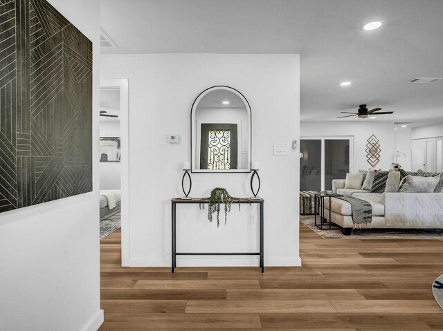 2371 Chart Dr, Dallas, TX 75228 - hallway featuring wood finished floors, recessed lighting, and baseboards