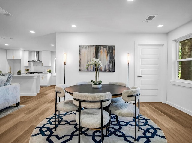 2371 Chart Dr, Dallas, TX 75228 - dining area featuring light wood-type flooring, recessed lighting, and baseboards