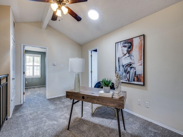 46 Morrow Dr, Bedford, TX 76021 - office space with carpet flooring, a ceiling fan, and baseboards