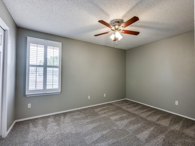 46 Morrow Dr, Bedford, TX 76021 - carpeted empty room featuring ceiling fan, a textured ceiling, and baseboards