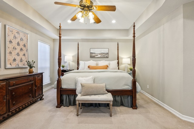 7968 Fm 121, Van Alstyne, TX 75495 - bedroom with light carpet, baseboards, recessed lighting, and a ceiling fan