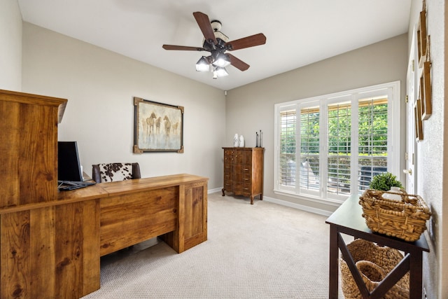 7968 Fm 121, Van Alstyne, TX 75495 - office with light colored carpet, ceiling fan, and baseboards