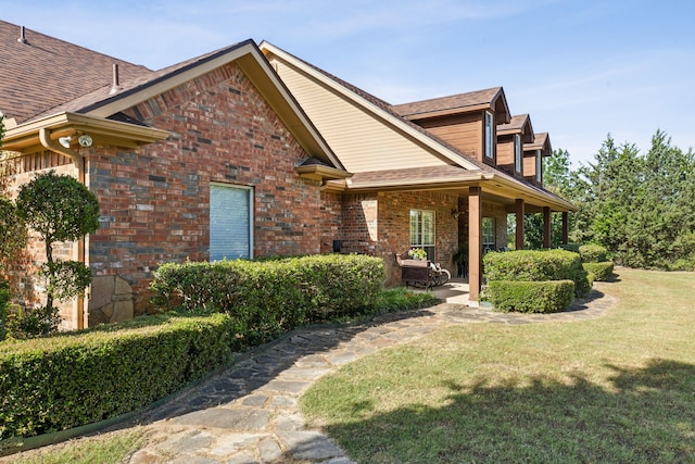 7968 Fm 121, Van Alstyne, TX 75495 - back of property featuring a lawn, brick siding, and a shingled roof