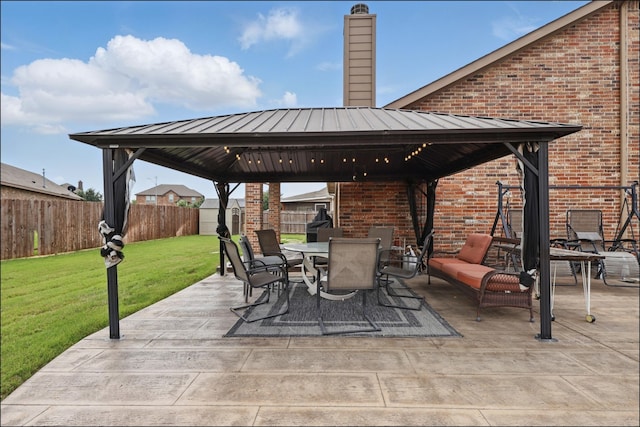 31 Oakridge Ln, Edgecliff Village, TX 76134 - view of patio / terrace with a gazebo and outdoor dining area