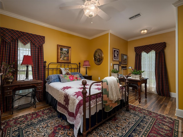 12090 W Fm 346, Bullard, TX 75757 - bedroom featuring wood finished floors, ornamental molding, ceiling fan, and baseboards