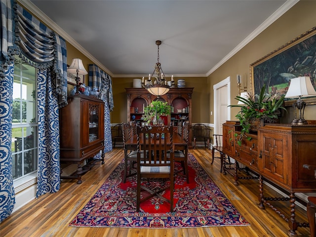 12090 W Fm 346, Bullard, TX 75757 - dining room with hardwood / wood-style flooring, ornamental molding, and a chandelier